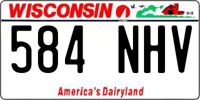 WI license plate 584NHV