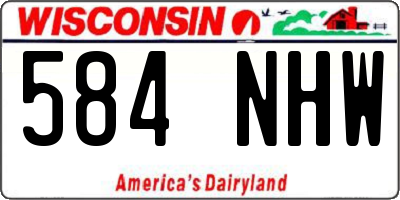 WI license plate 584NHW