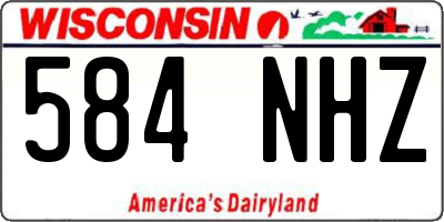 WI license plate 584NHZ