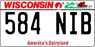 WI license plate 584NIB