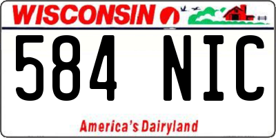 WI license plate 584NIC