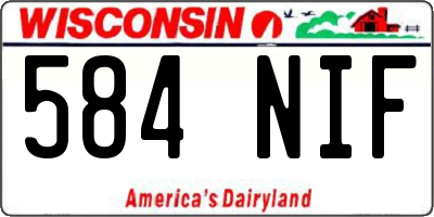 WI license plate 584NIF