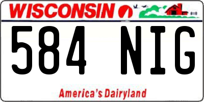 WI license plate 584NIG