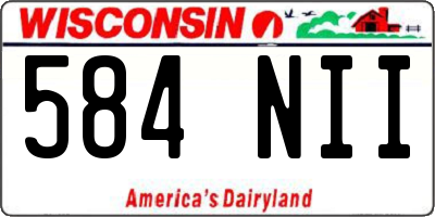 WI license plate 584NII