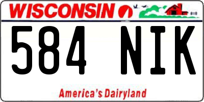 WI license plate 584NIK