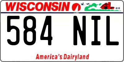 WI license plate 584NIL