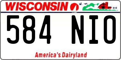WI license plate 584NIO