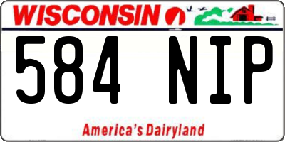 WI license plate 584NIP