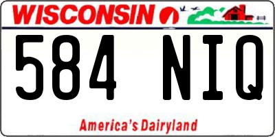 WI license plate 584NIQ