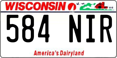 WI license plate 584NIR