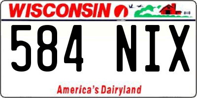 WI license plate 584NIX