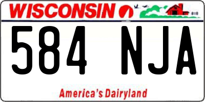WI license plate 584NJA