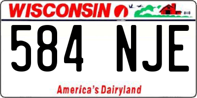 WI license plate 584NJE