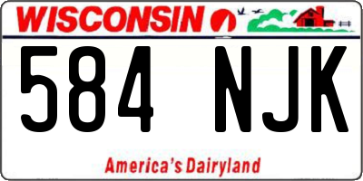 WI license plate 584NJK