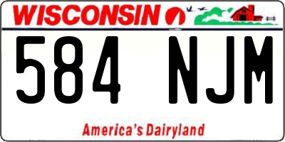 WI license plate 584NJM
