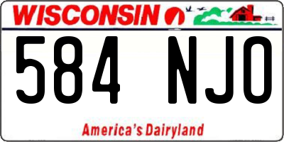 WI license plate 584NJO