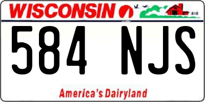 WI license plate 584NJS