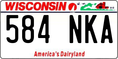 WI license plate 584NKA