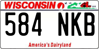 WI license plate 584NKB