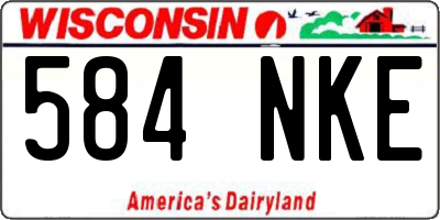 WI license plate 584NKE