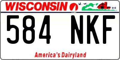 WI license plate 584NKF