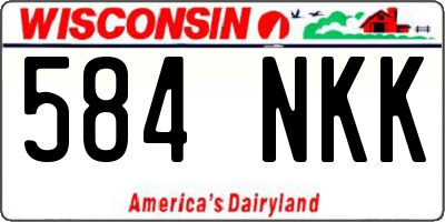 WI license plate 584NKK