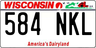 WI license plate 584NKL