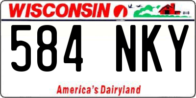 WI license plate 584NKY