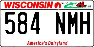 WI license plate 584NMH