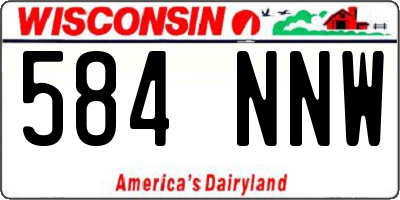 WI license plate 584NNW