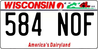 WI license plate 584NOF