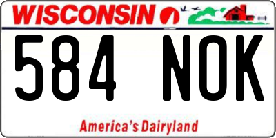 WI license plate 584NOK