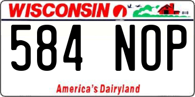 WI license plate 584NOP