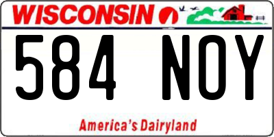 WI license plate 584NOY
