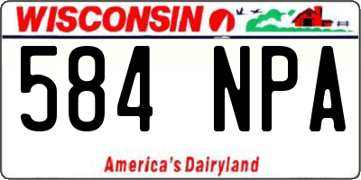 WI license plate 584NPA