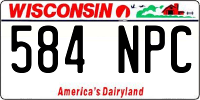 WI license plate 584NPC