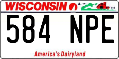 WI license plate 584NPE