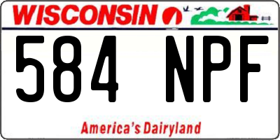 WI license plate 584NPF