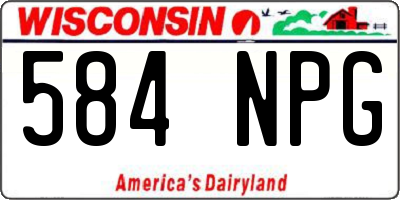 WI license plate 584NPG