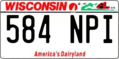 WI license plate 584NPI