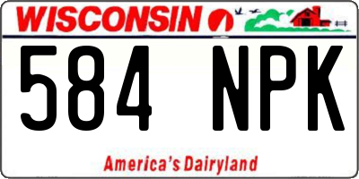 WI license plate 584NPK