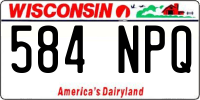 WI license plate 584NPQ