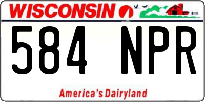 WI license plate 584NPR