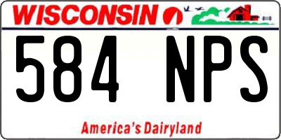 WI license plate 584NPS