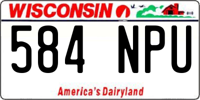 WI license plate 584NPU
