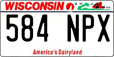 WI license plate 584NPX