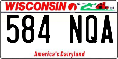 WI license plate 584NQA