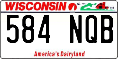 WI license plate 584NQB
