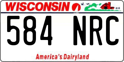 WI license plate 584NRC