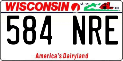 WI license plate 584NRE